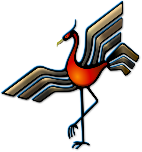 Immagine vettoriale colore uccello emblema