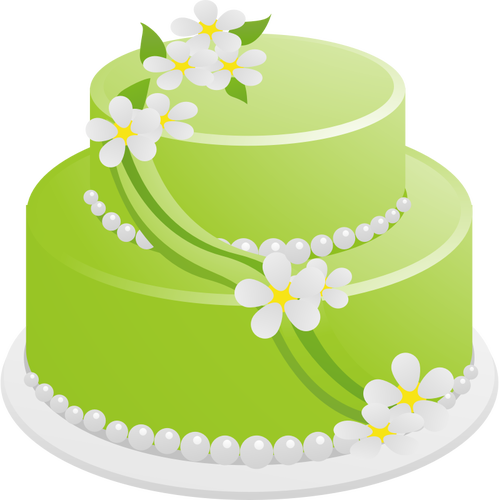 緑の誕生日ケーキのベクトル描画
