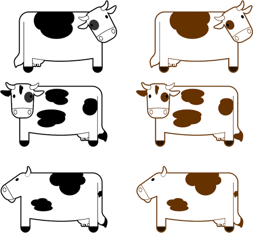 Černé a hnědé krávy