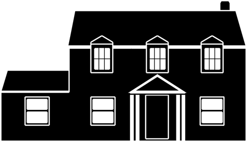 Detached house silhouette vector drawing