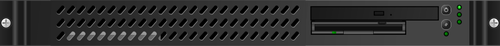Zwarte 1U mini-server vector afbeelding