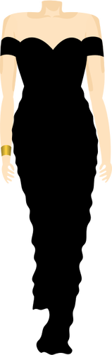 Eine kopflose Puppe im schwarzen Kleid-Vektor-Bild