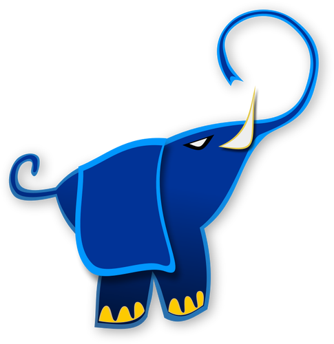 Синий абстрактный слон Векторный рисунок