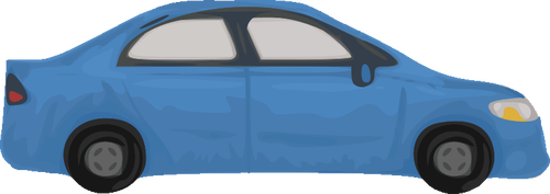 رسم سيارة زرقاء