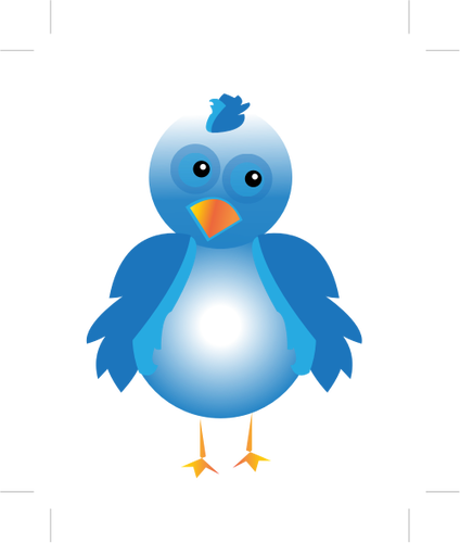 Immagine di uccello blu creato di stile del fumetto