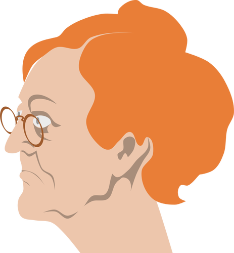 Gammel kvinne med briller vektorgrafikk utklipp