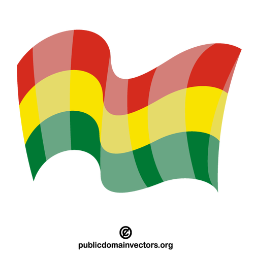 国旗を振るボリビア
