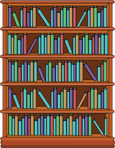 Bücherregal mit Büchern Bild