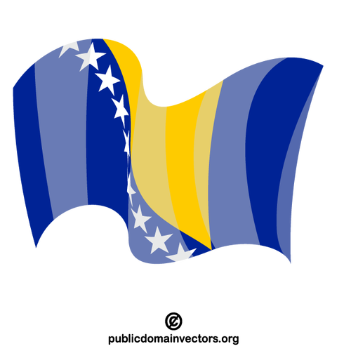 बोस्निया और हर्जेगोविना राष्ट्रीय ध्वज लहराते हुए