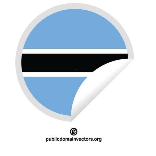 Bandera Botswana alrededor de la etiqueta engomada