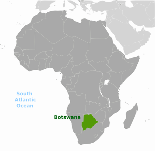 Mapa do Botswana