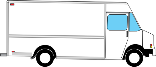 vector illustration of box truck from side