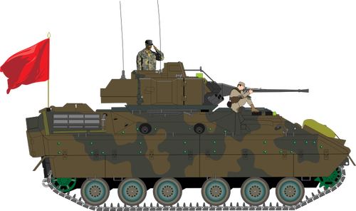Armored vehicle with soldiers