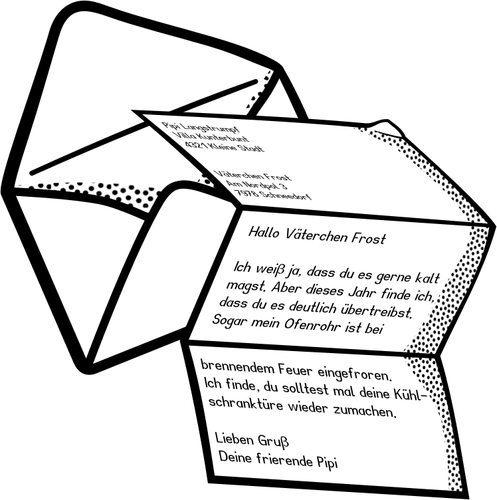 Prietenie scrisoare din ilustraţie vectorială plic