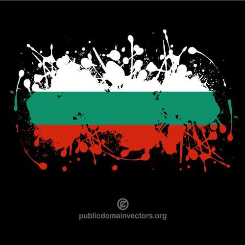 Malované vlajka Bulharska na černém pozadí