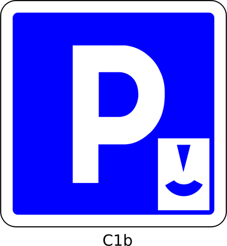 Vector de la imagen de muestra del camino disco zona azul de aparcamiento