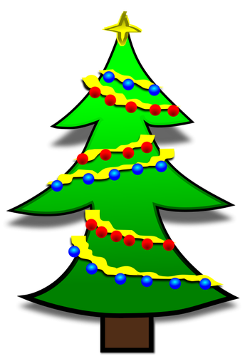Kerstboom die versierd met kleurrijke lampen