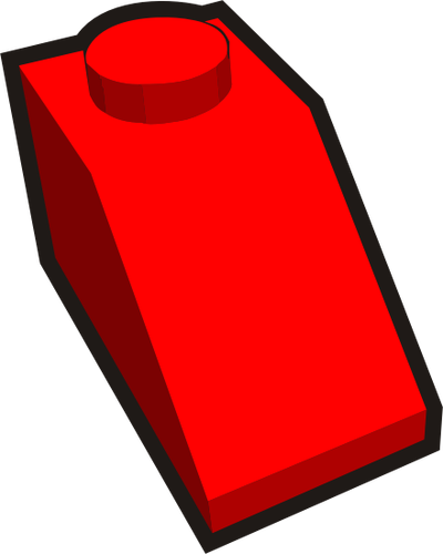 1 x 1 傾斜子供のレンガ赤要素ベクトル描画