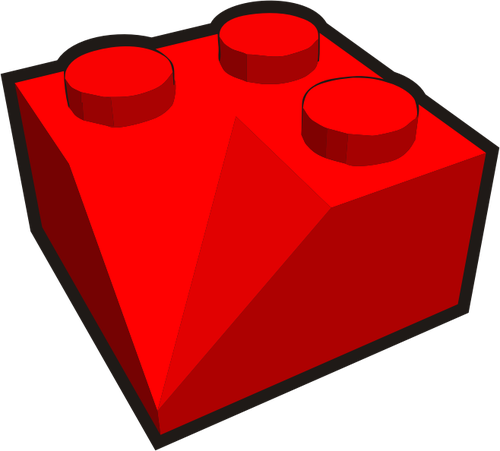 2 x 2 斜面コーナー子供のレンガ要素赤ベクトル グラフィックス