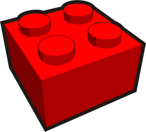 arte di clip di 2 x 2 bambini mattoni elemento rosso vettoriale