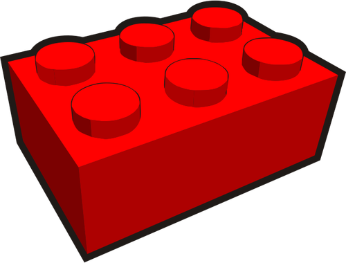 2 x 3 dětský cihla prvek červené vektorový obrázek