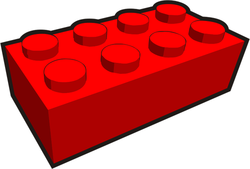 2 x 4 barnens tegel element röd vektor illustration