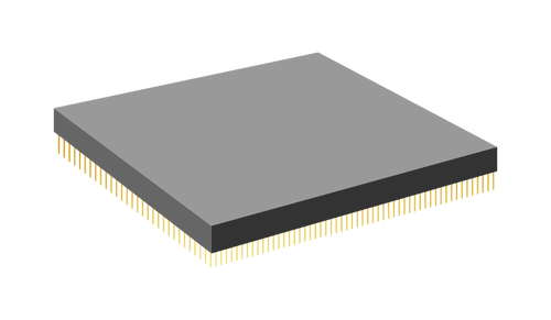 CPU con gráficos vectoriales oro alfileres