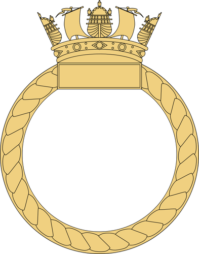 海军舰船的徽章矢量图像