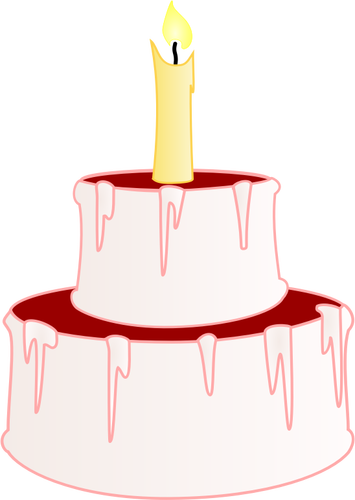 Vector Illustrasjon av liten kake med kirsebær på toppen