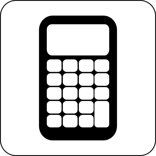 Ilustrasi vektor icon Kalkulator hitam dan putih