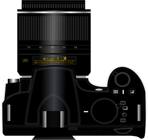 Câmera digital Nikon D3100 vista superior vetor clip-art