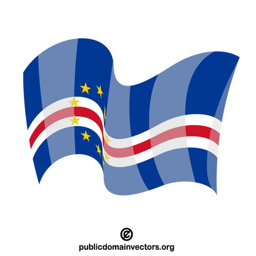 Cabo Verde agitando bandeira nacional