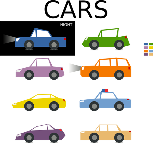 صورة متجهة من مجموعة الكرتون من السيارات