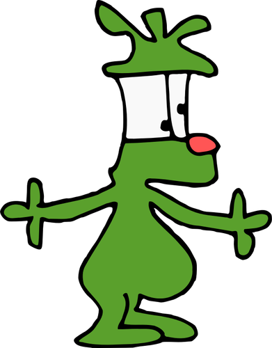 Зеленый мультфильм фигура