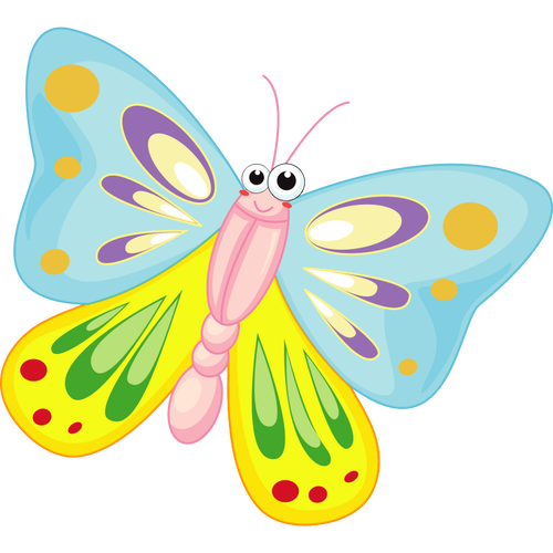 Lächelnd Cartoon-Schmetterling-Vektor-illustration