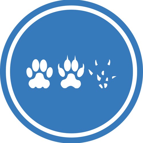 Unificação de gato-cão-rato paz logotipo