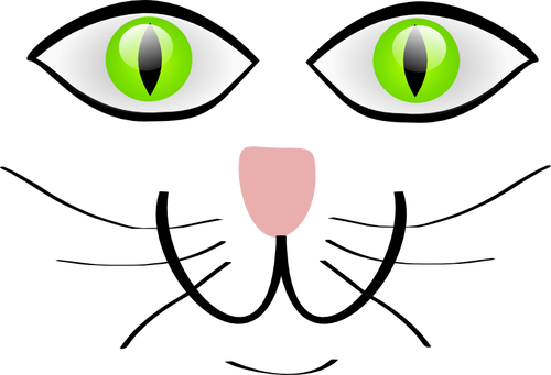Vektor Klipart kočka se zelenýma očima