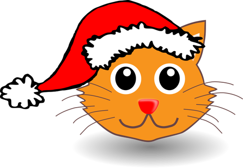 Katze mit Weihnachtsmann Mütze vectopr