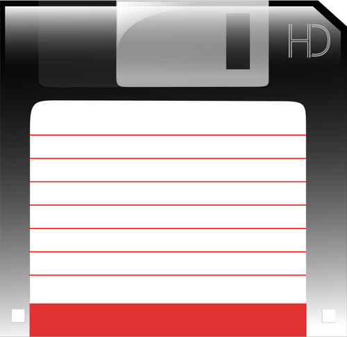 Floppy disk met vector labelafbeelding