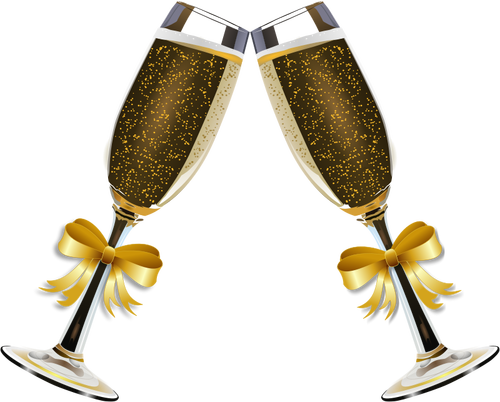 Vector illustration of glasses of champagne