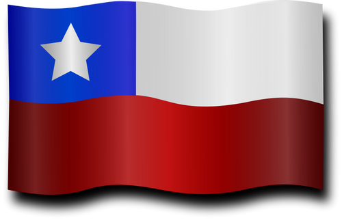 Windy Chilean flag vector clip art