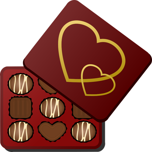 Caja cuadrada de chocolates vector ilustración