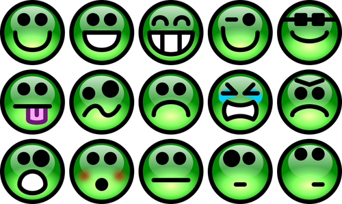 Glansigt emoji set