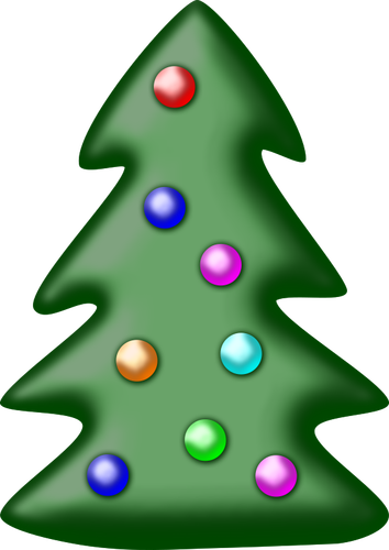 圣诞树与星形矢量剪贴画