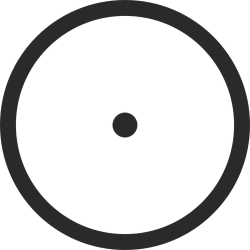 Cirkel med central punkt tecken vektorbild