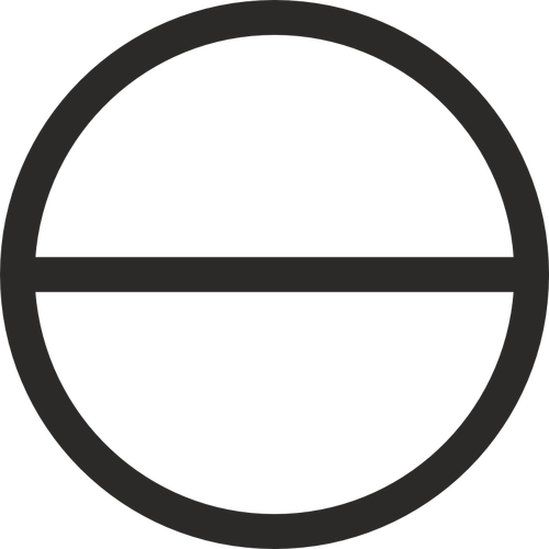Круг с горизонтальной диаметр знак векторное изображение