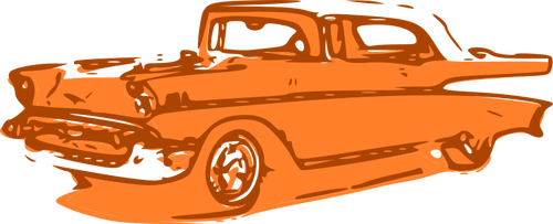 Oranje oldtimer vector illustraties