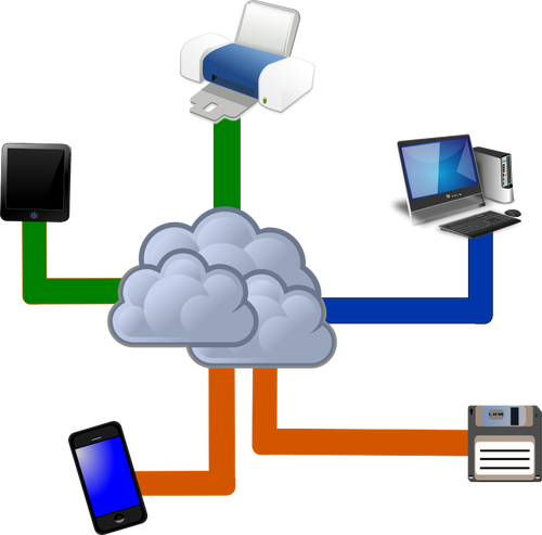 Cloud computing-Diagramm Vektor-illustration