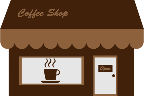 Coffee shop storefront vector afbeelding