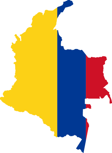 Carta geografica della Colombia